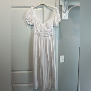 Hollister white flowy midi dress